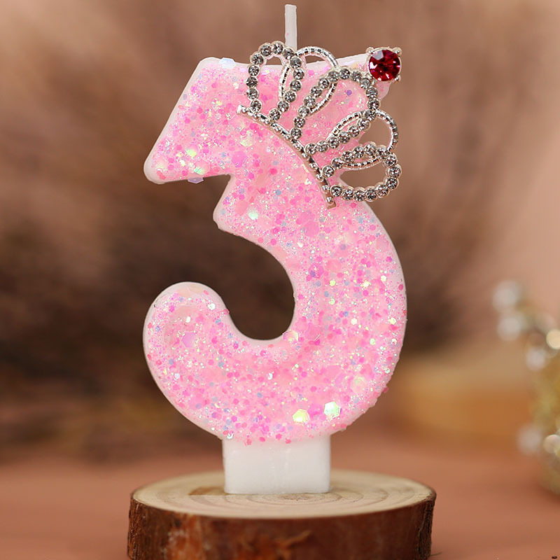 Holiday Candle Set - Cake Cijfer Kaarsen, Verjaardagskaars roze Kleur