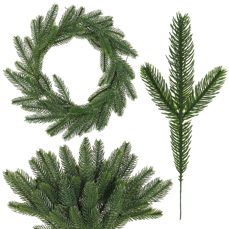 Christmas Wreath Fake - Kunstmatige dennentakken, nep dennennaalden, groene decoratie,