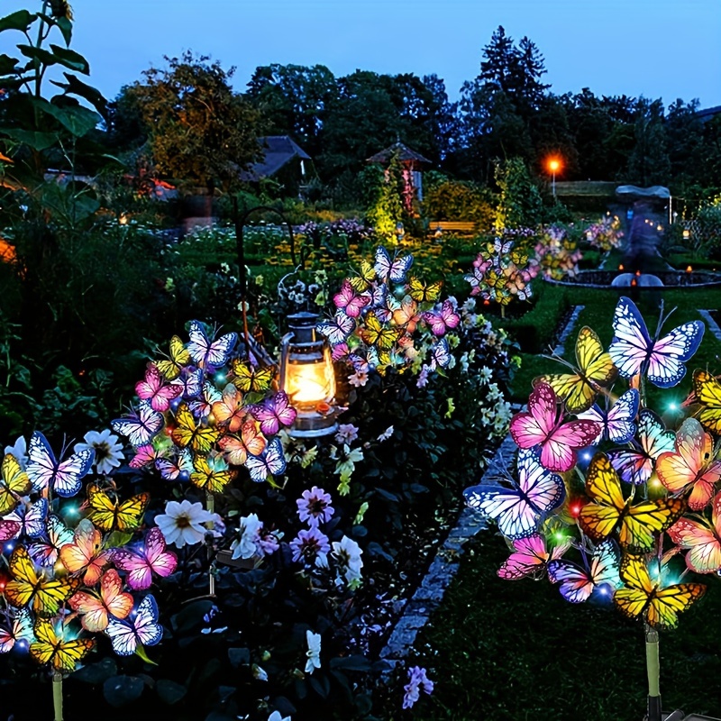 Christmas Lights Outdoor - Solar LED-vlindertuinverlichting Waterdichte kleurrijke buitengazonpadlamp voor