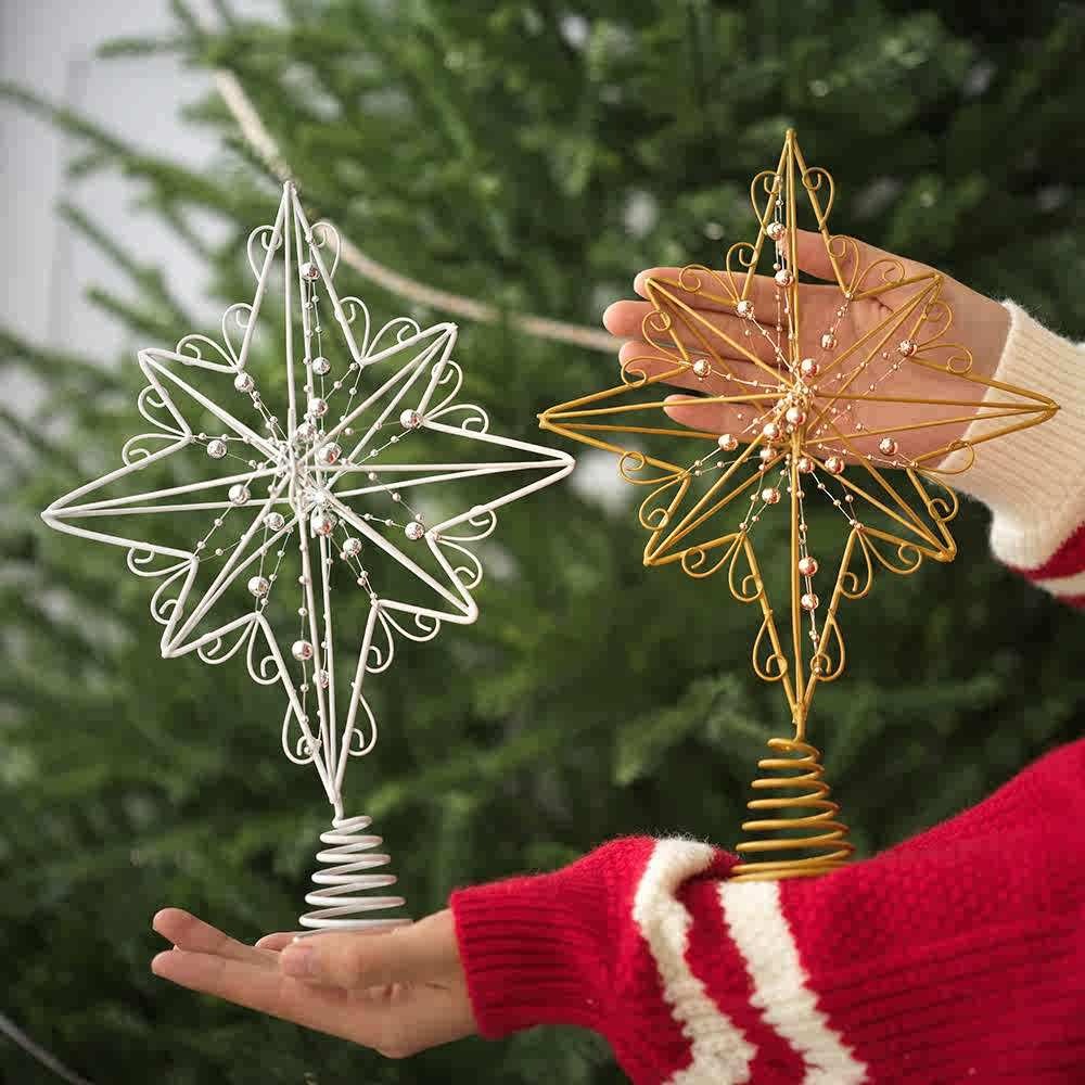Star Tree Topper - 12,6 inch creatieve led-verlichting glitter kerstboom