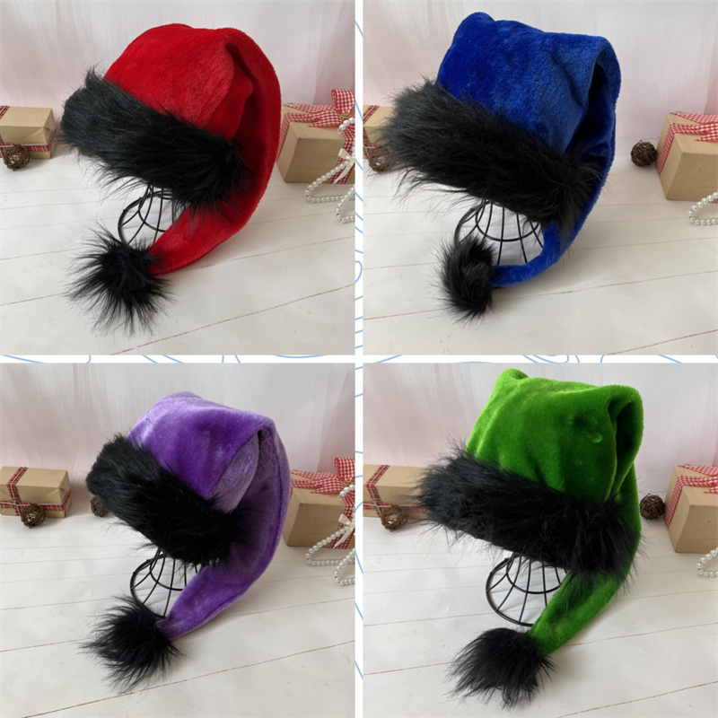 Santa Hat Plush - Pluche kerstmanhoed voor kinderen en volwassenen,