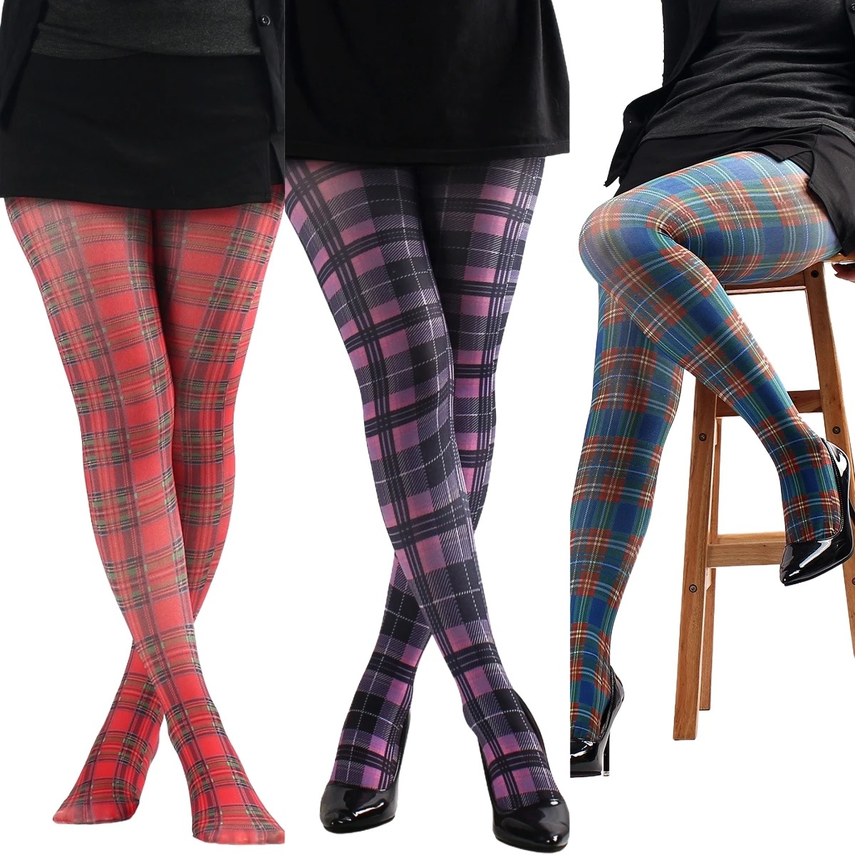 Christmas Throw Blanket - Mode Dames Klassieke Plaid Gedrukt Panty