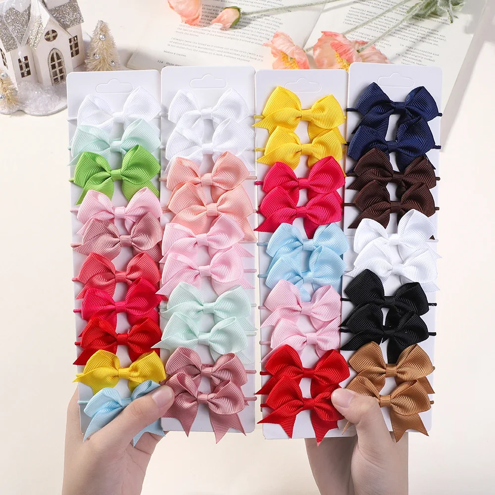Ribbon Bow Gift - 10 stuks strikken elastisch haar rubberen