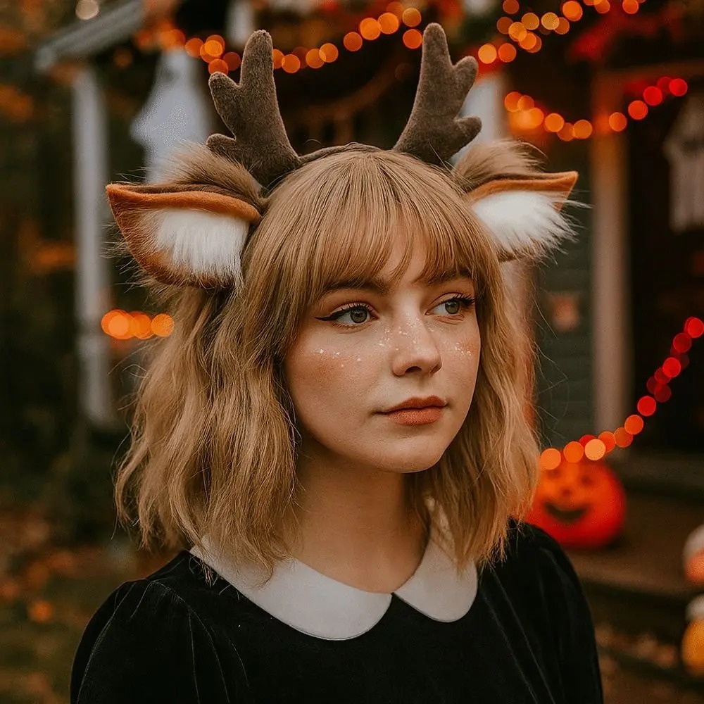 Reindeer Antlers Headband - Pluizige hertenoren rendiergewei hoofdband schattig pluche