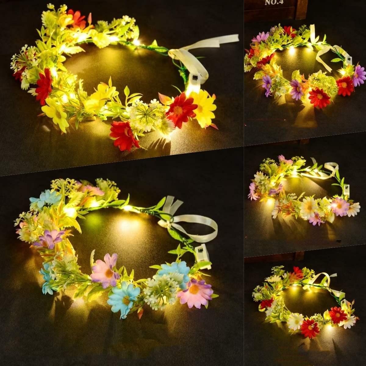 Led Fairy String Lights - Lichtgevende bloemenkrans LED bloemenkrans gloeiende haarkrans