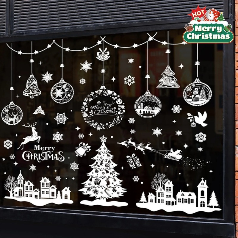 Snowflake Window Decal - 9 vellen, 243 stuks herbruikbare statische