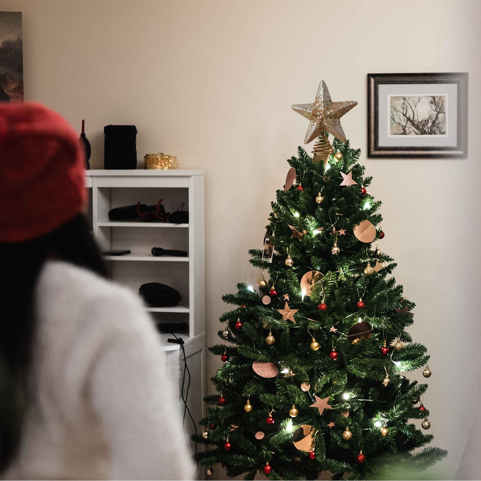 Star Tree Topper - Kerstboom Top Ster Decoratie Glanzende Unieke