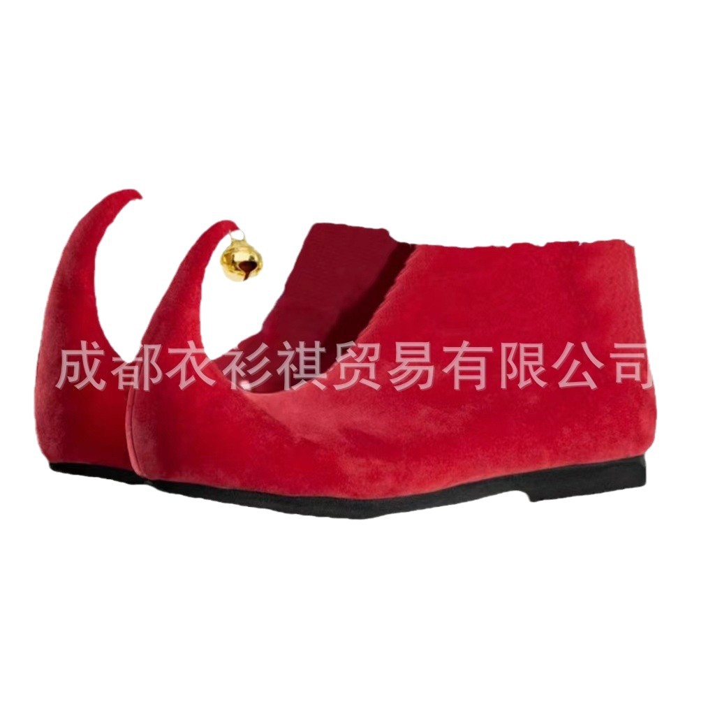 Elf Costume Christmas - Kerst Volwassen Elf Kerstman Schoenen Rode