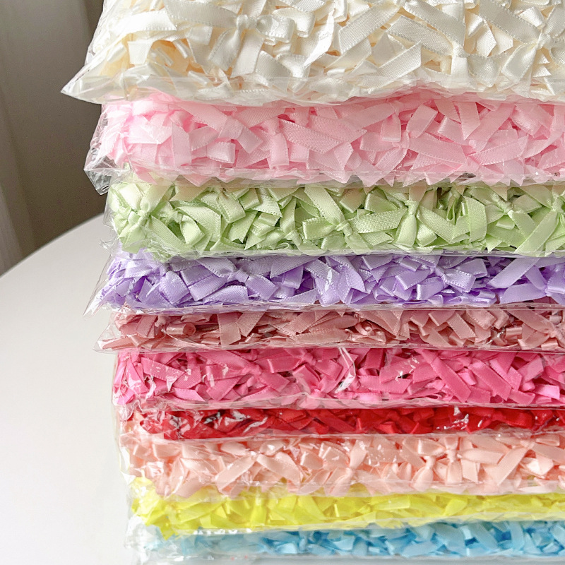 Ribbon Bow Gift - Multicolor mini satijnen lint strikjes, kleine