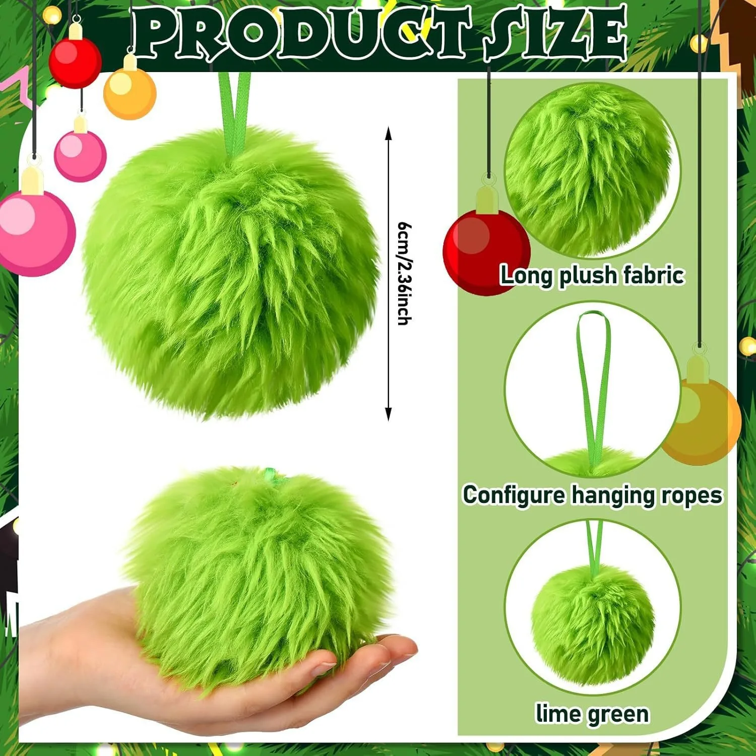 Santa Hat Plush - Kerst Groene Lange Pluche Bal Kerstman