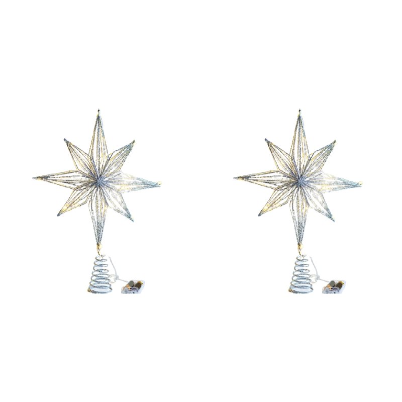 Star Tree Topper - ABXF-2X Kerstboom Toppers Ster LED Lamp