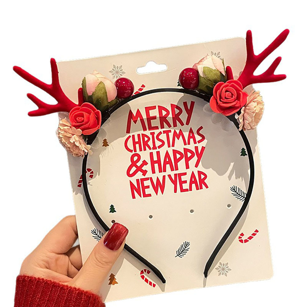 Reindeer Antlers Headband - Leuke haaraccessoires Fluwelen kersthoofdband Rendiergewei hoofdband