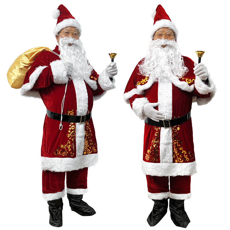Elf Costume Christmas - Kerstman kostuum volwassen mannen kerstoutfit baardhoed