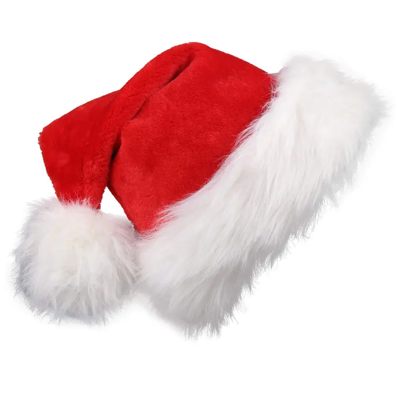 Santa Hat Plush - Kerstmuts van pluche, lang, rood, voor