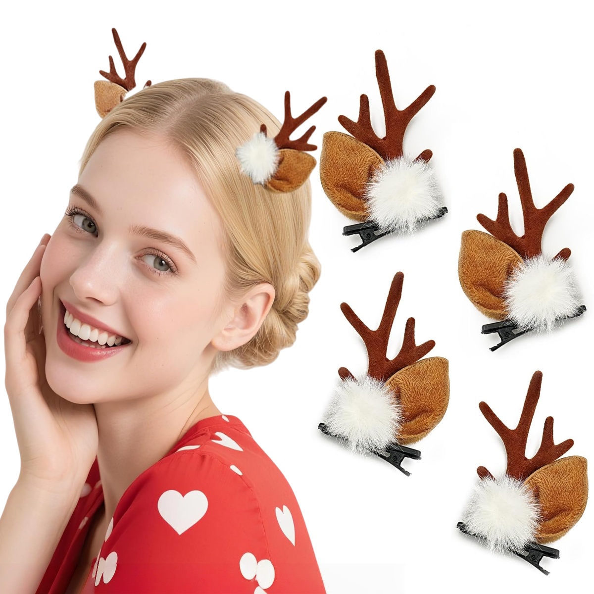Reindeer Antlers Headband - 1/2Pairs Kleine Hertenoren Gewei Hoofdbanden Rendier