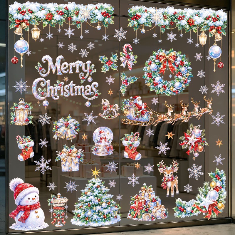 9 vellen kerststatische raamst - Snowflake Window Decal recensie en prijs