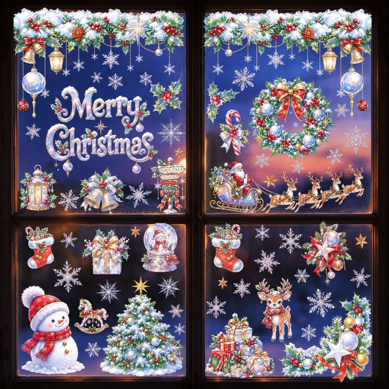 9 vellen kerststatische raamst - Snowflake Window Decal recensie en prijs