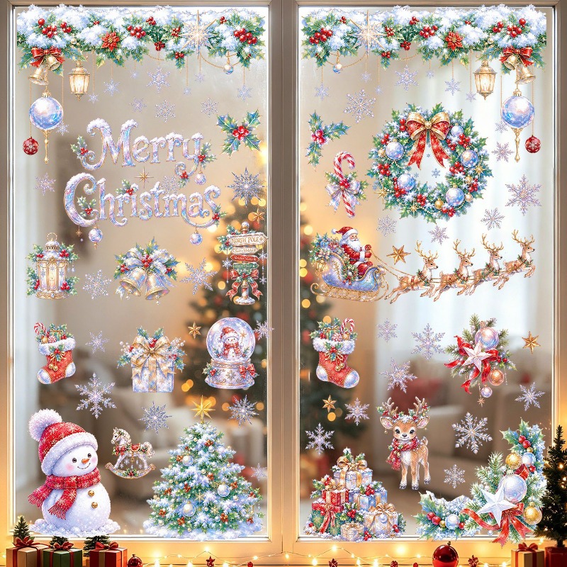 9 vellen kerststatische raamst - Snowflake Window Decal recensie en prijs