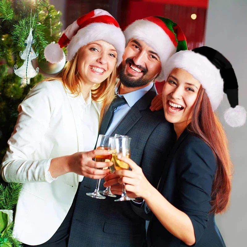 Unisex Kerst Zwart Pluche Kers - Santa Hat Plush recensie en prijs