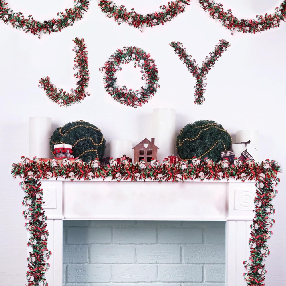 Kerstglinstergordijn rood groe - Tinsel Garland Decoration recensie en prijs