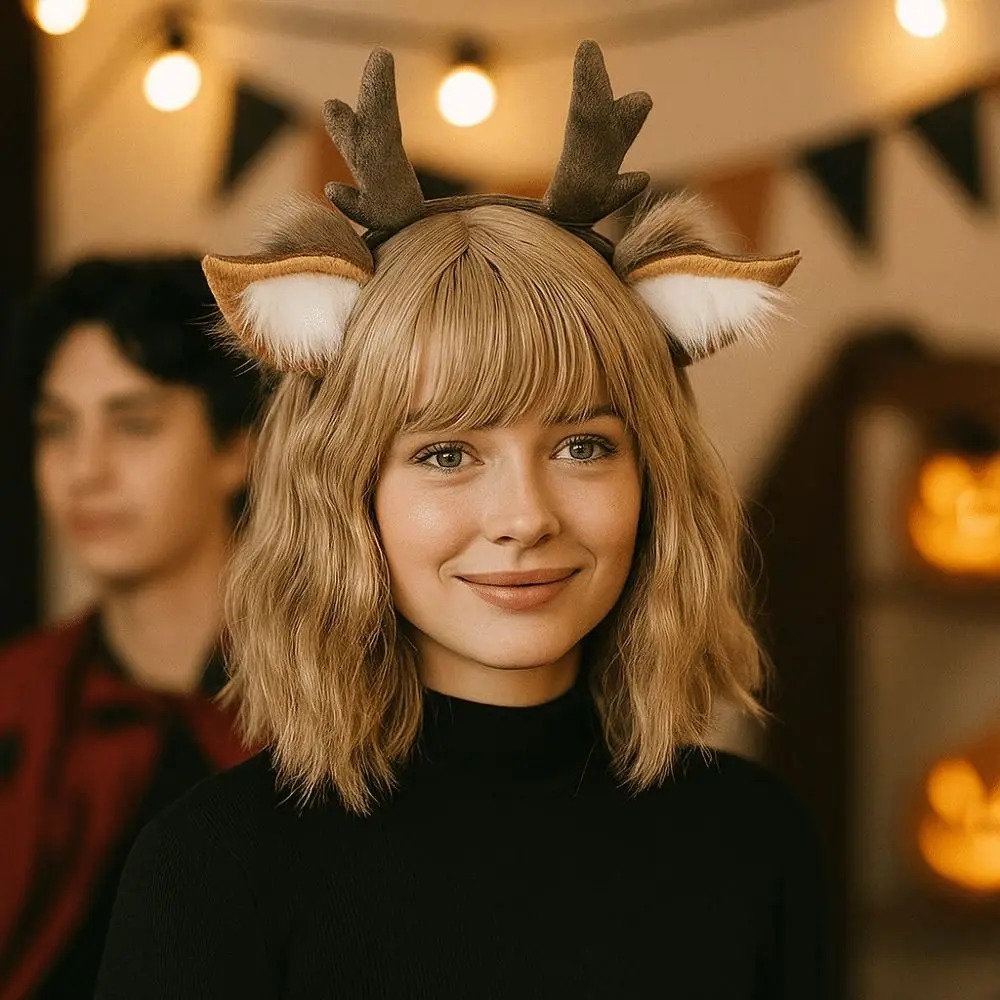 Pluizige hertenoren rendiergew - Reindeer Antlers Headband recensie en prijs