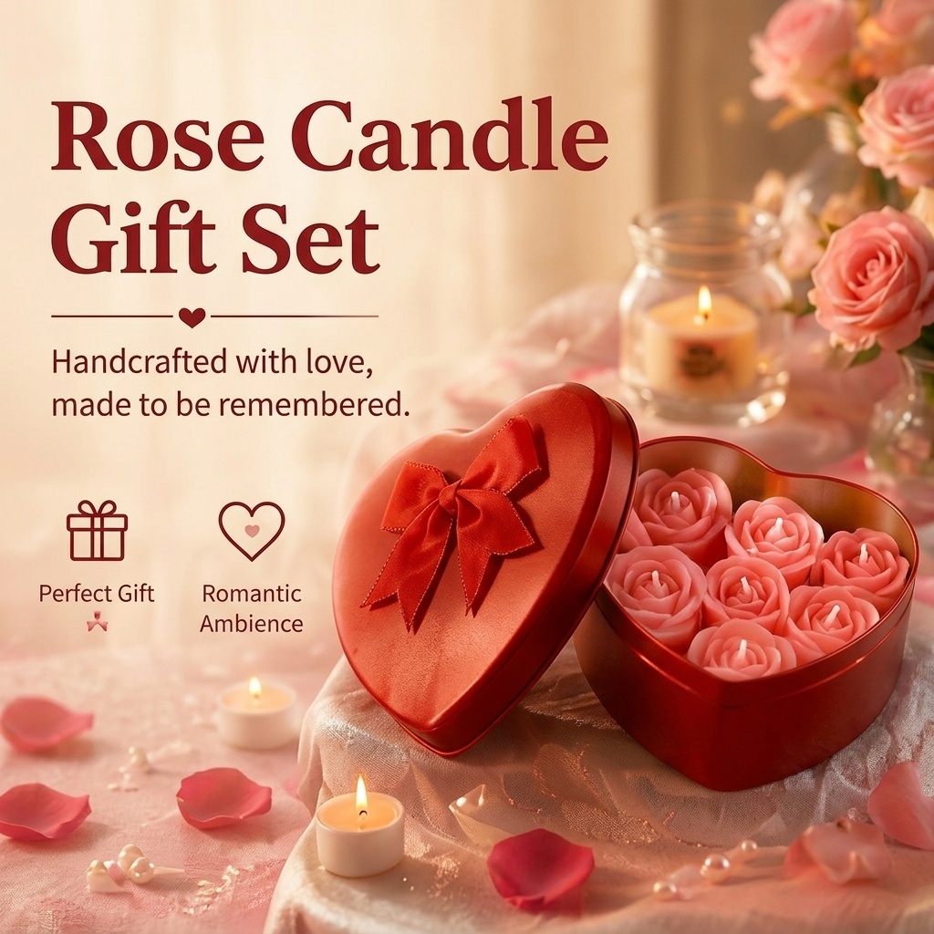6-delige set roosvormige sojaw - Holiday Candle Set recensie en prijs