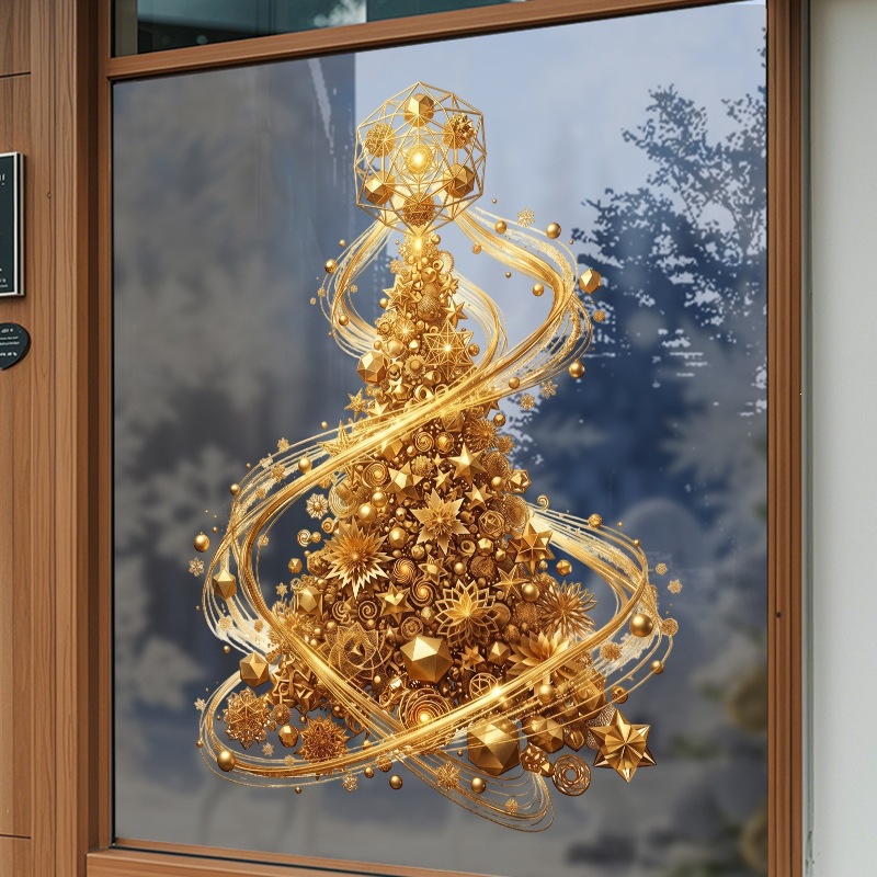 Gouden Kerstboom Raamsticker E - Snowflake Window Decal recensie en prijs