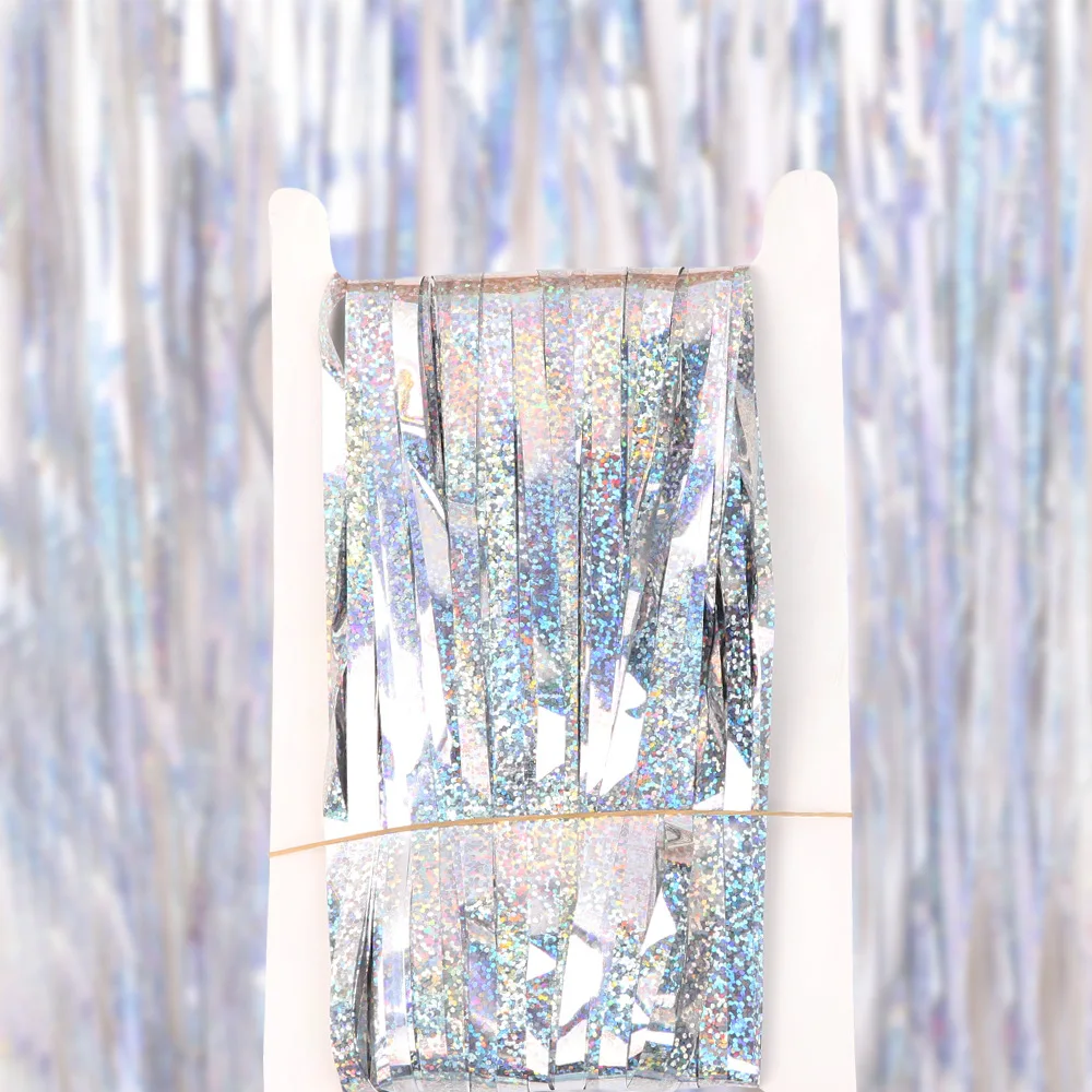Blauwe 2M*1M Laser Tinsel Foli - Tinsel Garland Decoration recensie en prijs