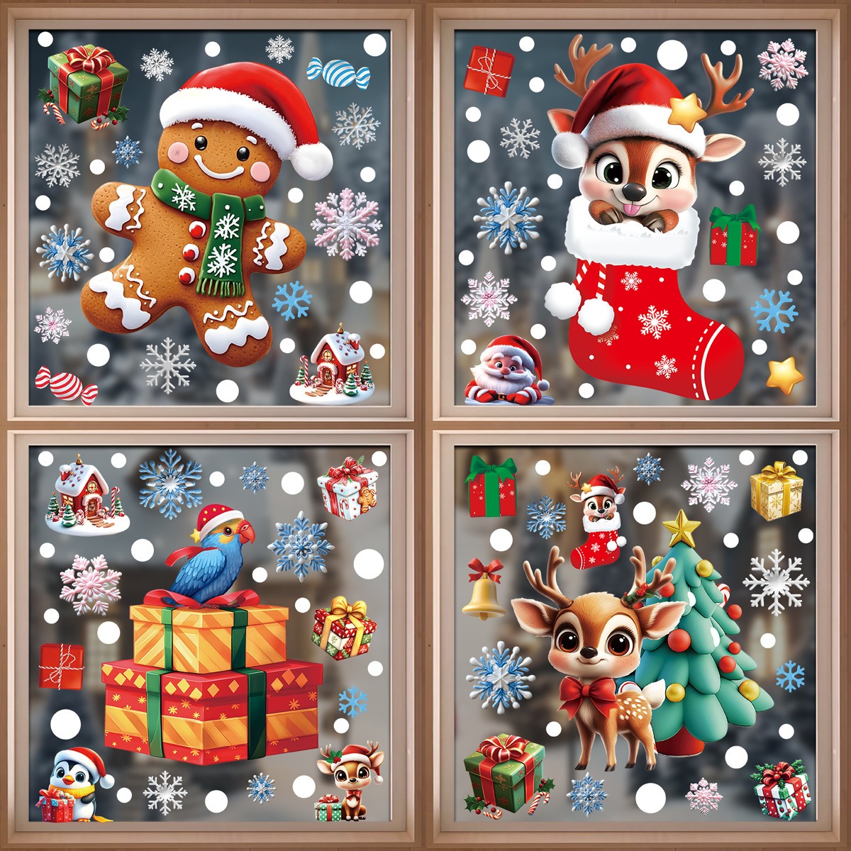 Kerst raamstickers Gingerbread - Snowflake Window Decal recensie en prijs