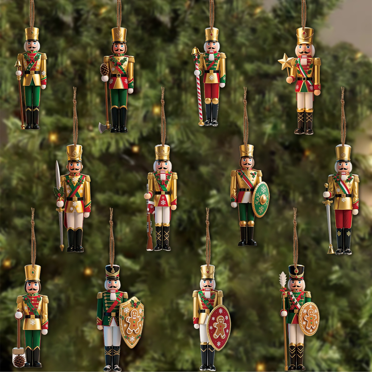 12 Stuks 2D Platte Houten Kers - Nutcracker Figurine recensie en prijs