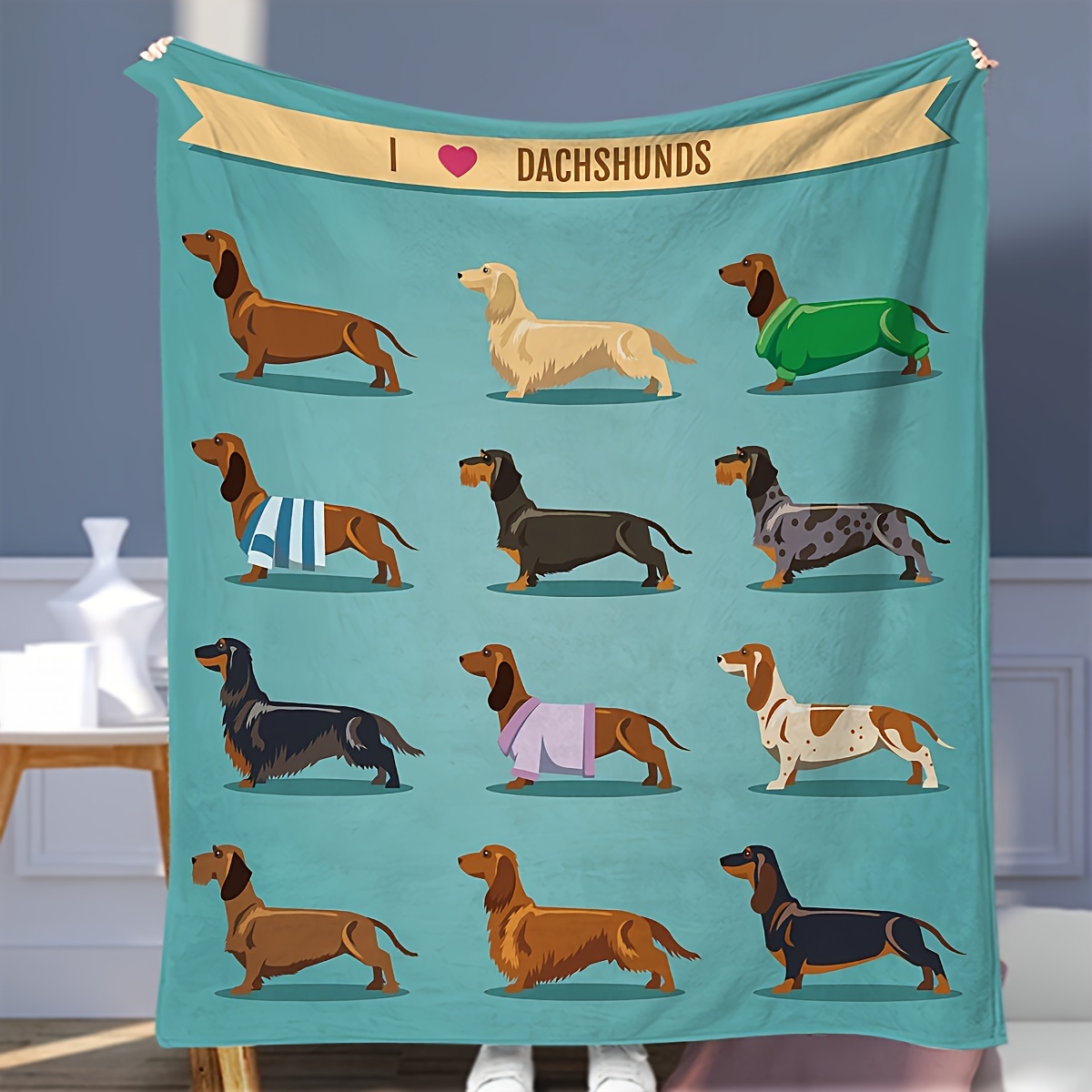 Leuke Kerst Teckel Hondendeken - Christmas Throw Blanket recensie en prijs