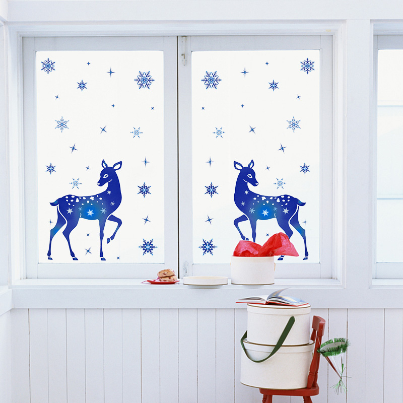 Kerst Raamstickers Elanden Bla - Snowflake Window Decal recensie en prijs