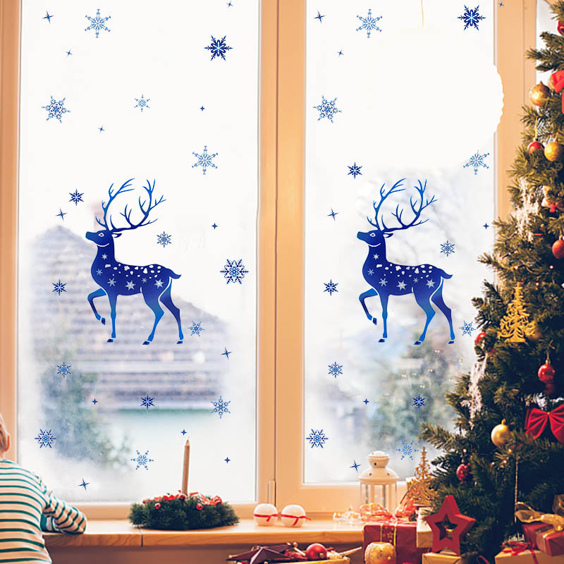 Kerst Raamstickers Elanden Bla - Snowflake Window Decal recensie en prijs