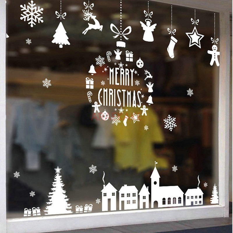 1 STKS Kerstdorp Glazen Raam W - Snowflake Window Decal recensie en prijs