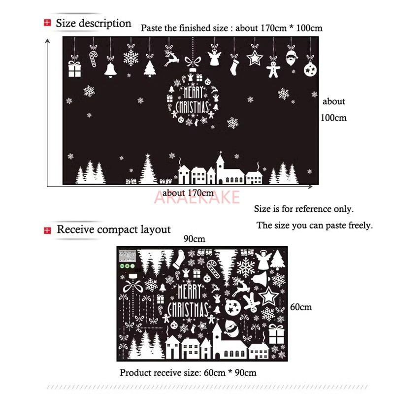1 STKS Kerstdorp Glazen Raam W - Snowflake Window Decal recensie en prijs